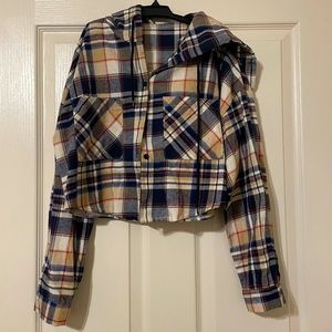 Plaid Hooded Crop Top